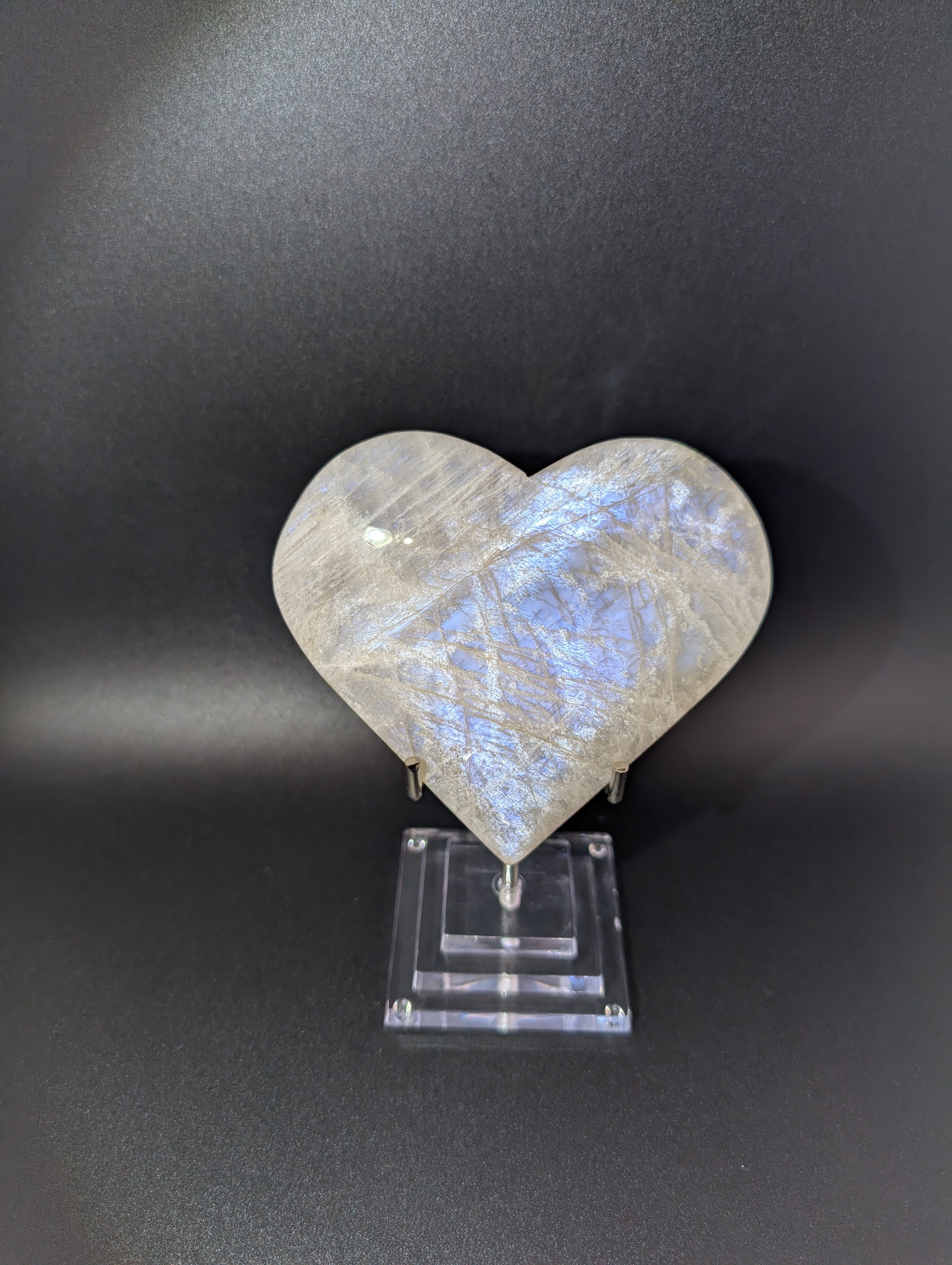 Mondstein Herz blauer flash