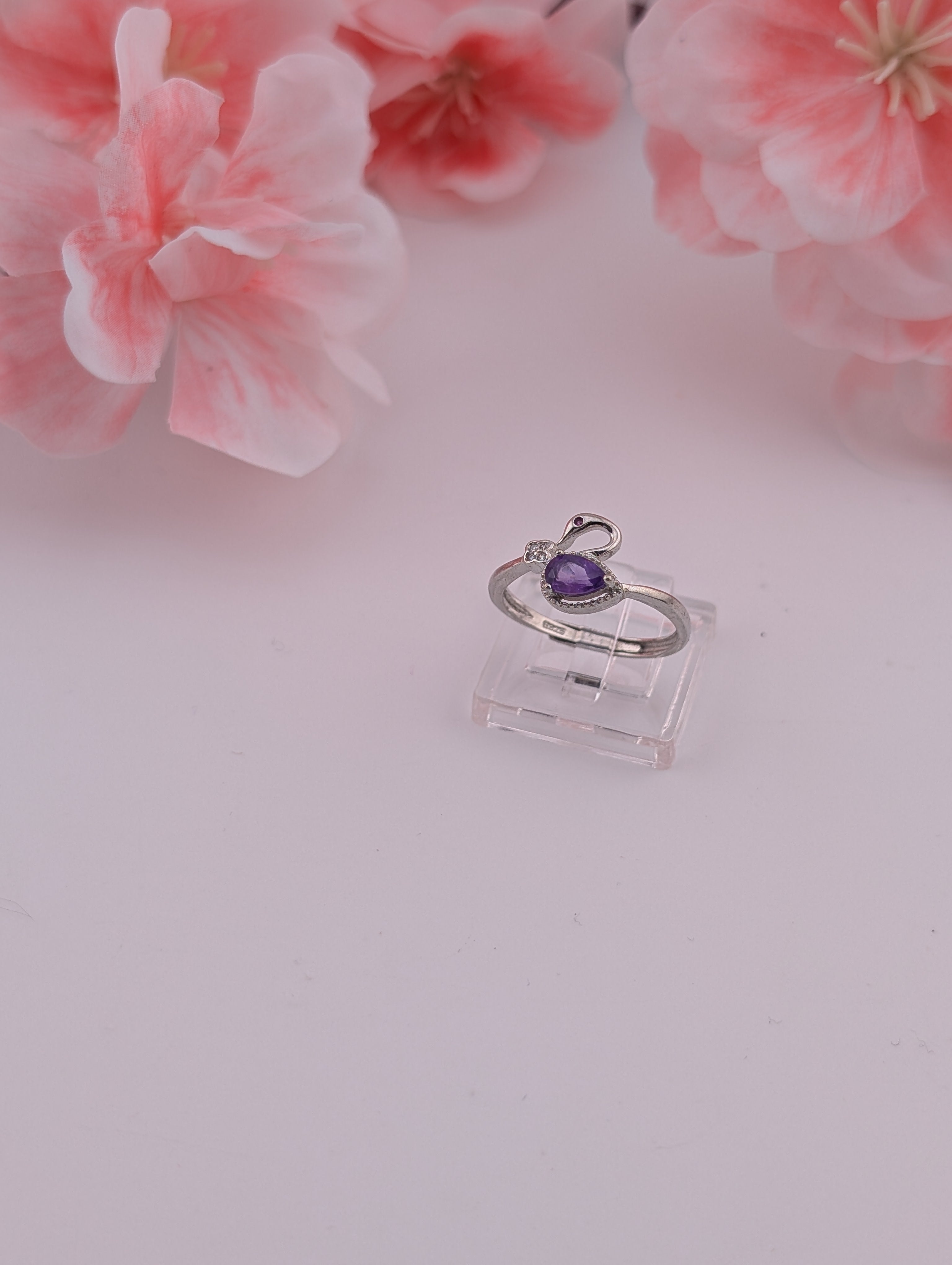 Amethyst Ring Schwan S925