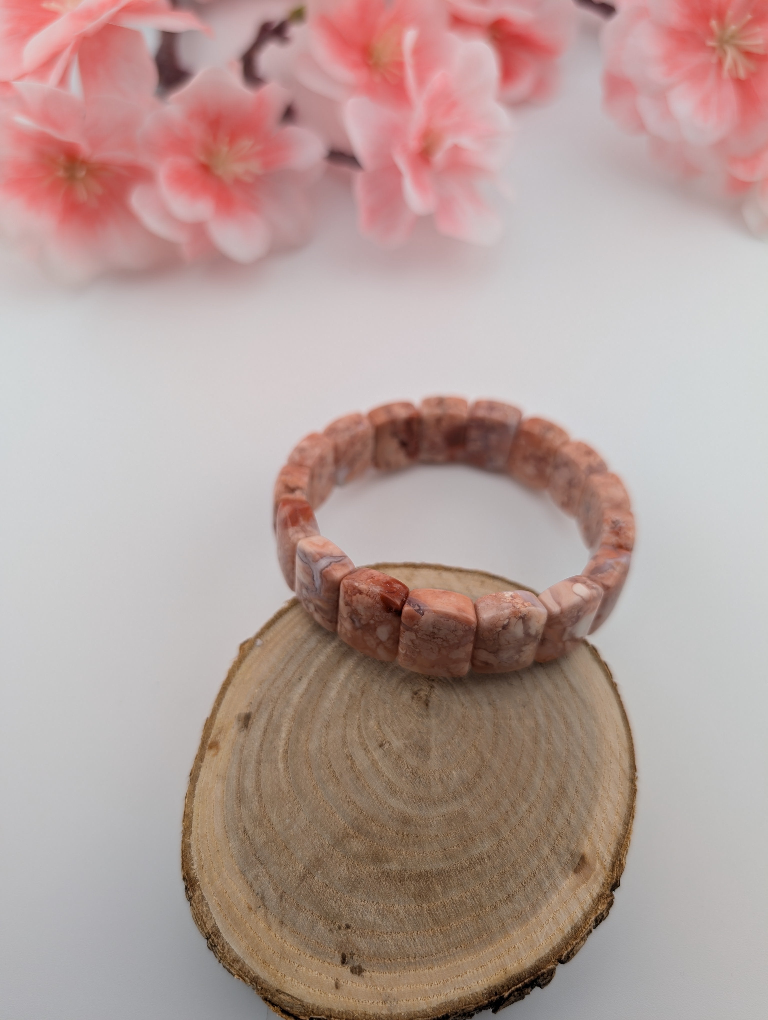 Pinker Aachat Armband 15 mm