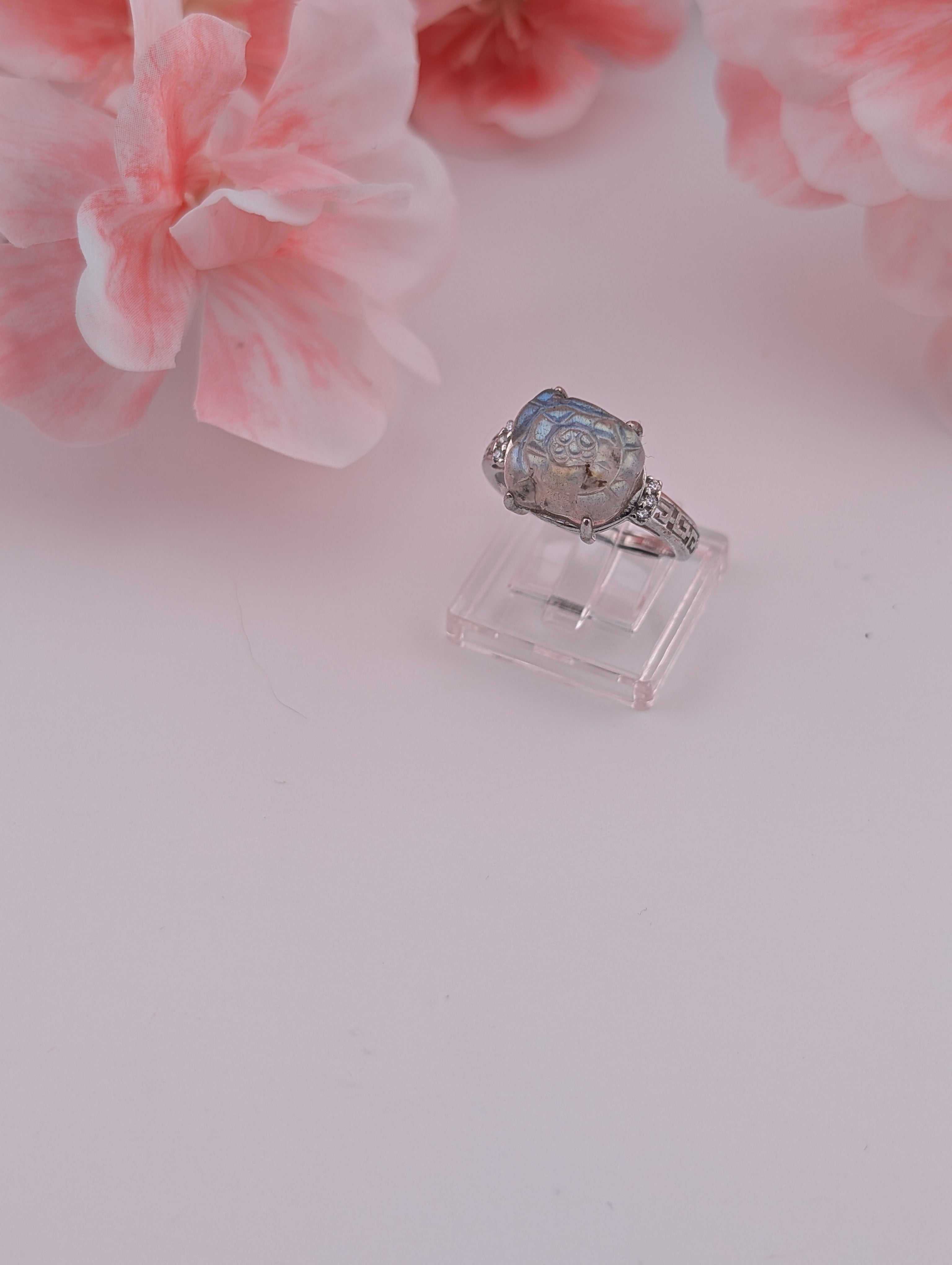 Labradorit Ring Rose S925