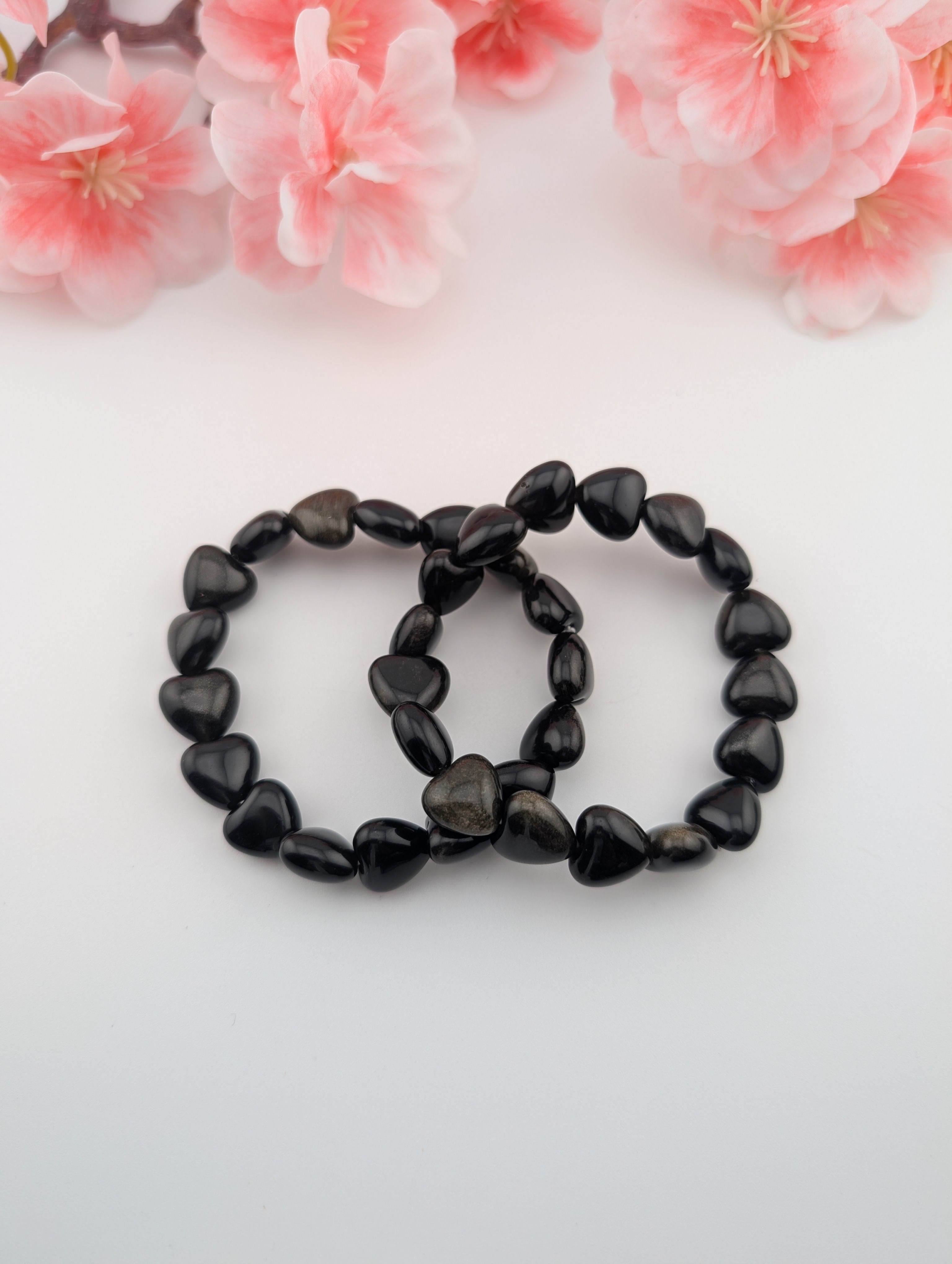 Golden Obsidian Armband Herz