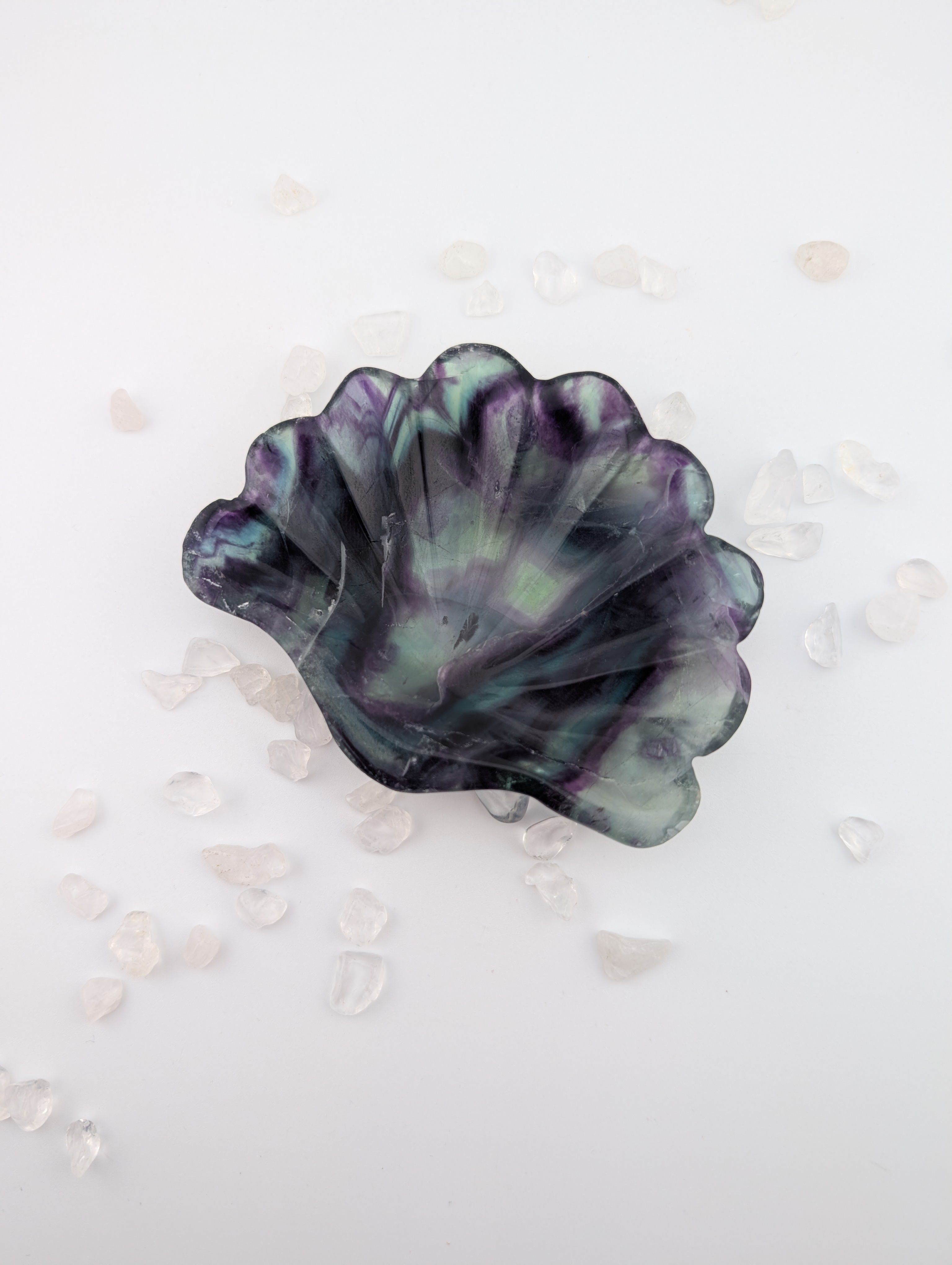 Fluorit Schale Muschel, B-Ware