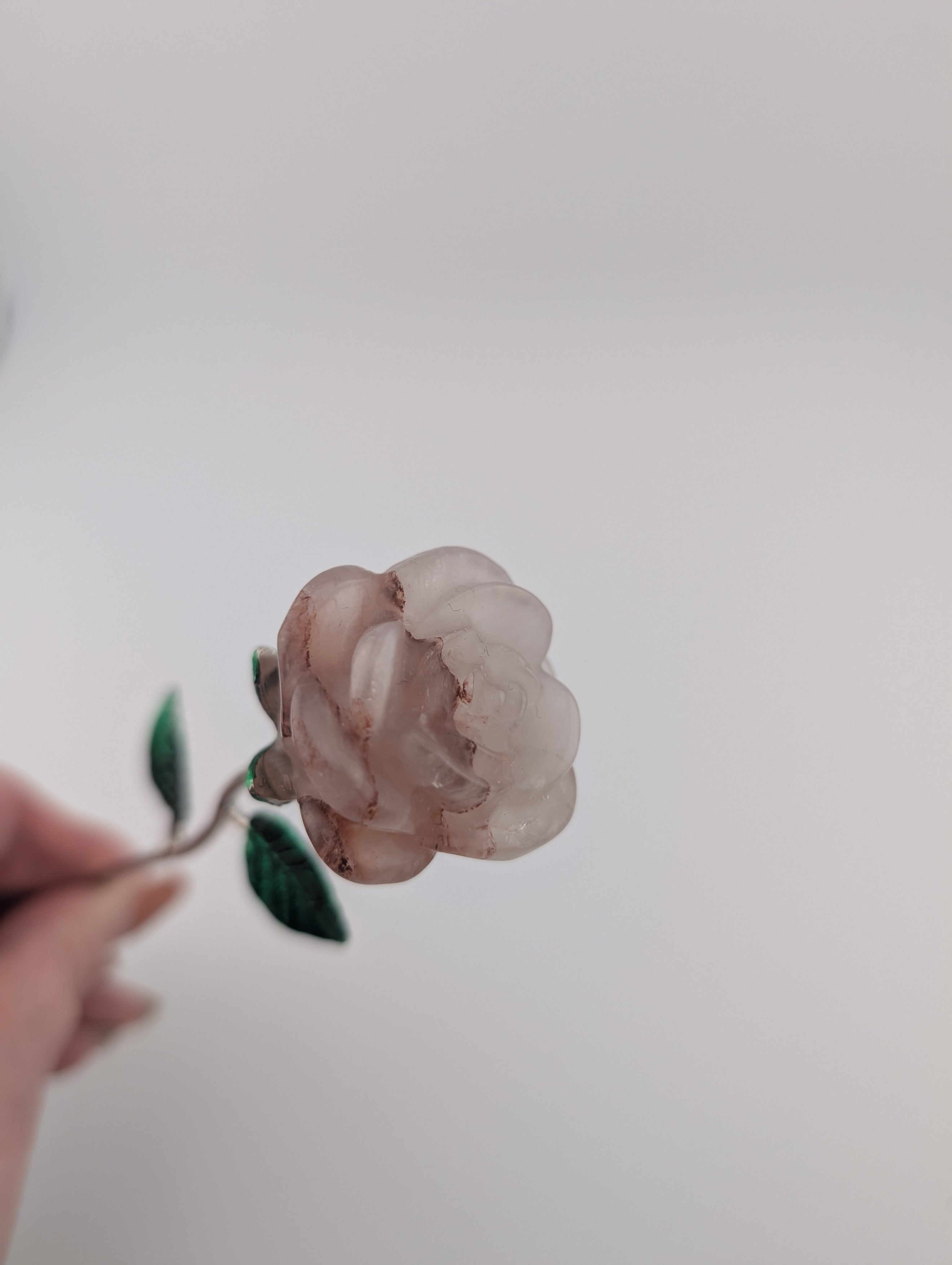 Feuerquarz Blume mit Stiel