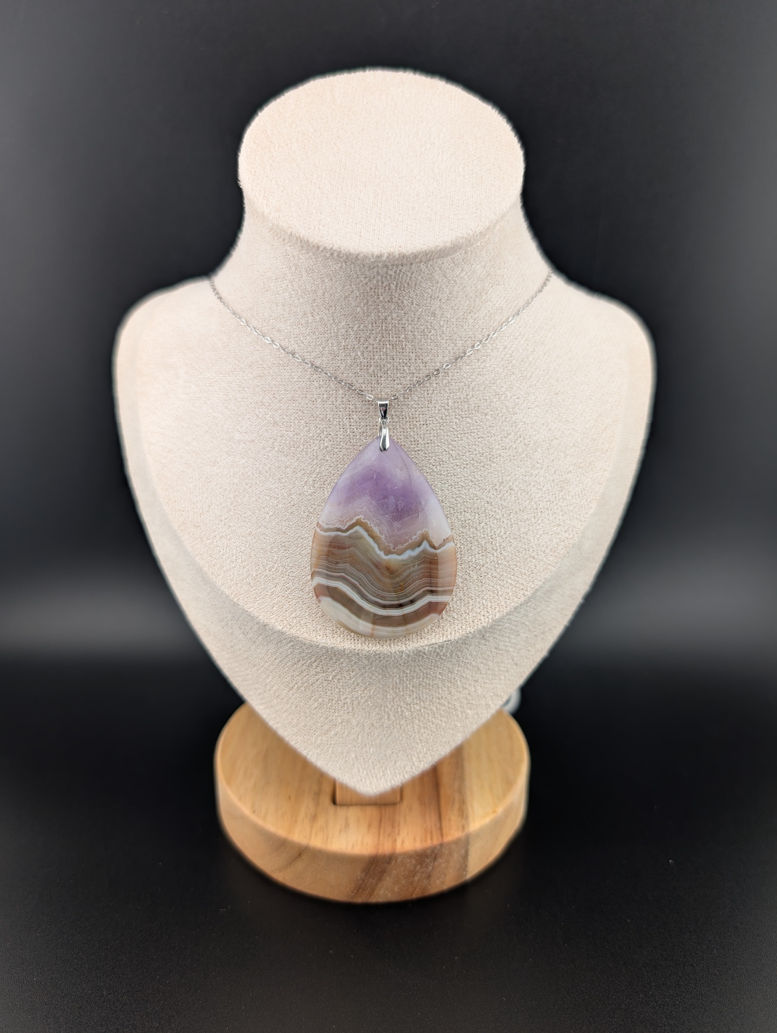 Amethyst mit Mexikanischen Lace Achat