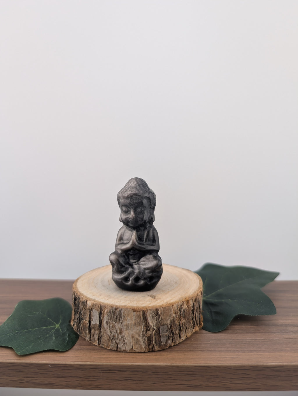 Silber Obsidian Buddha