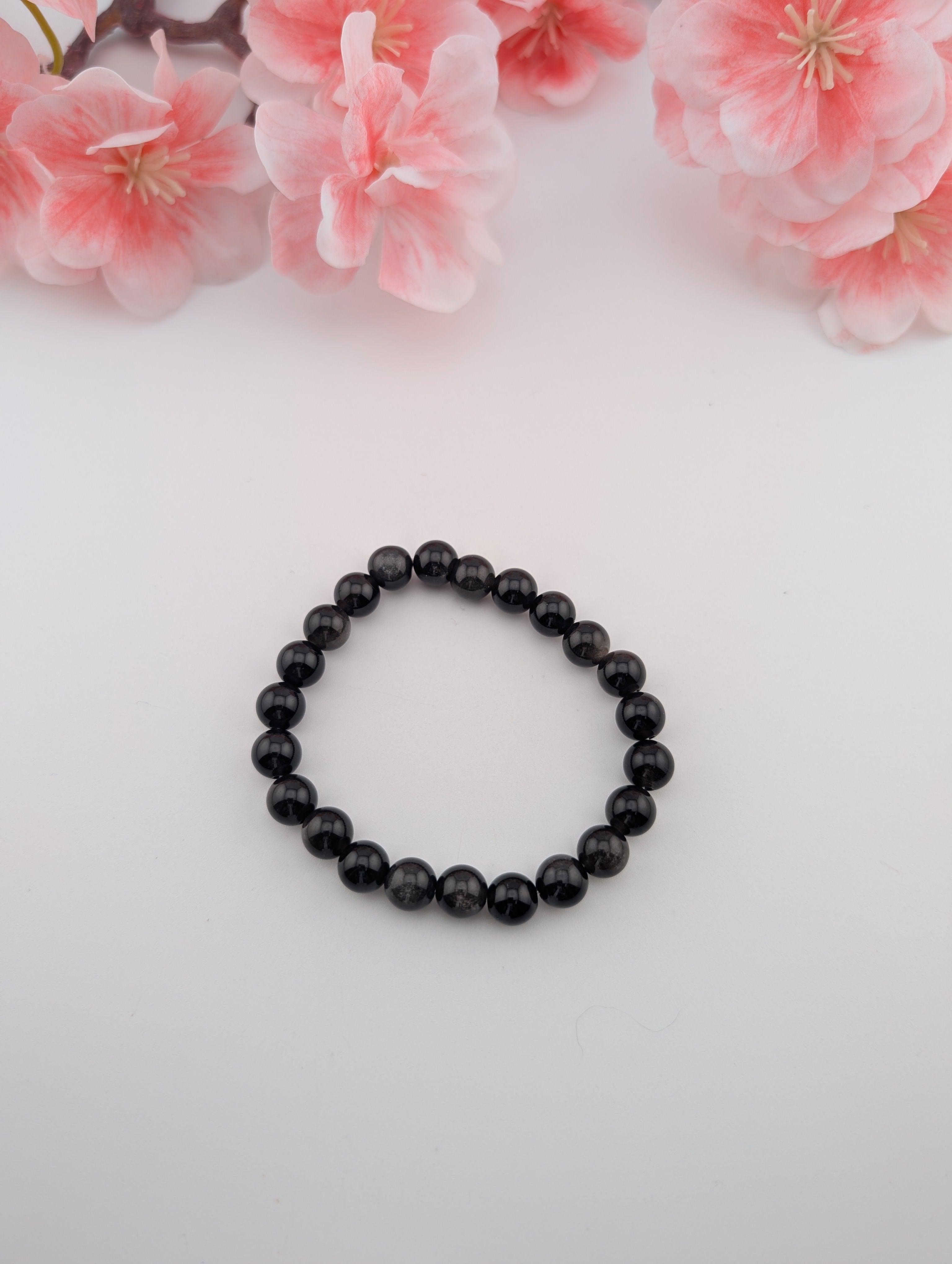 Silber Obsidian Armband 8 mm