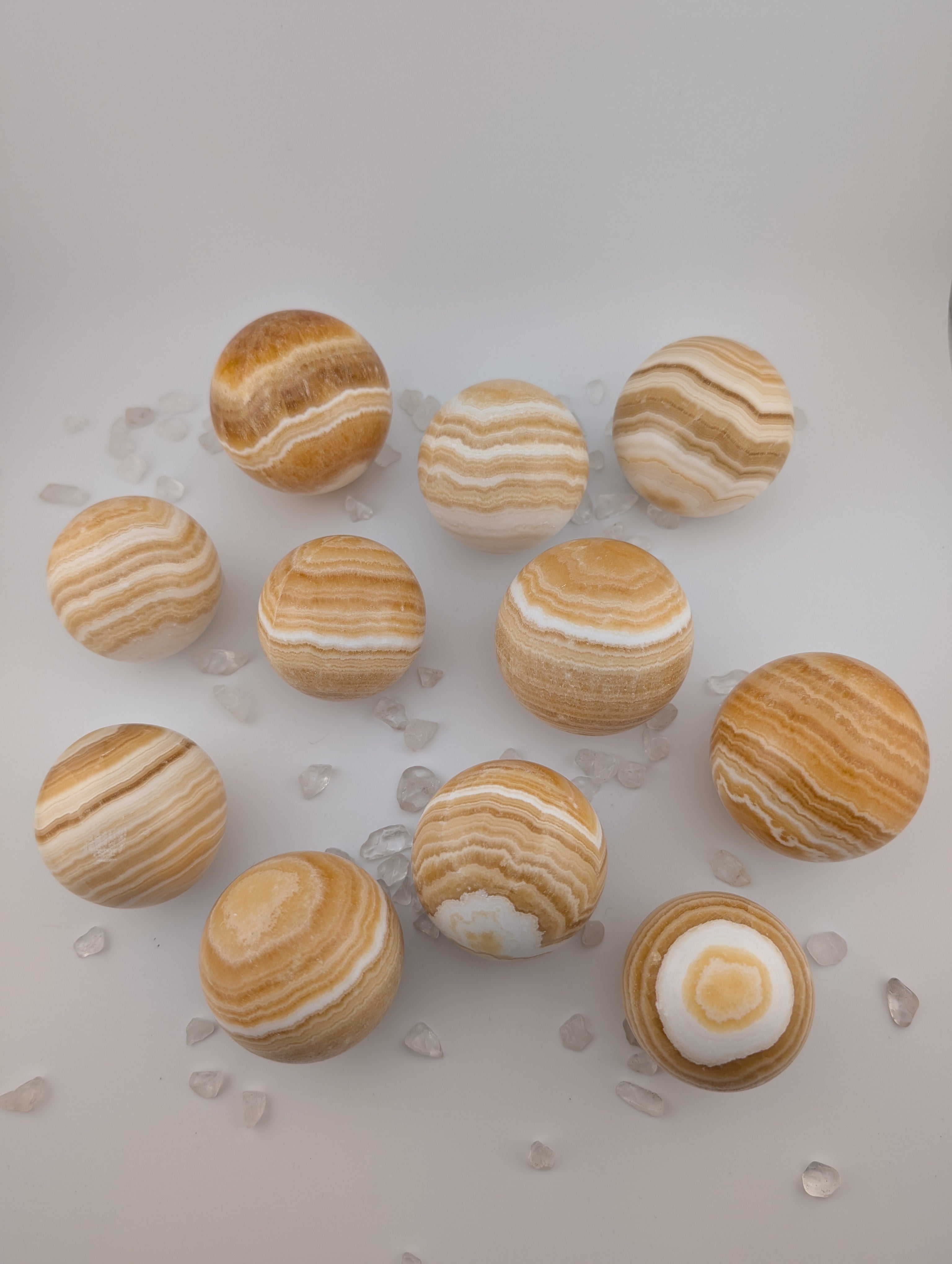 Orangencalcit Kugeln