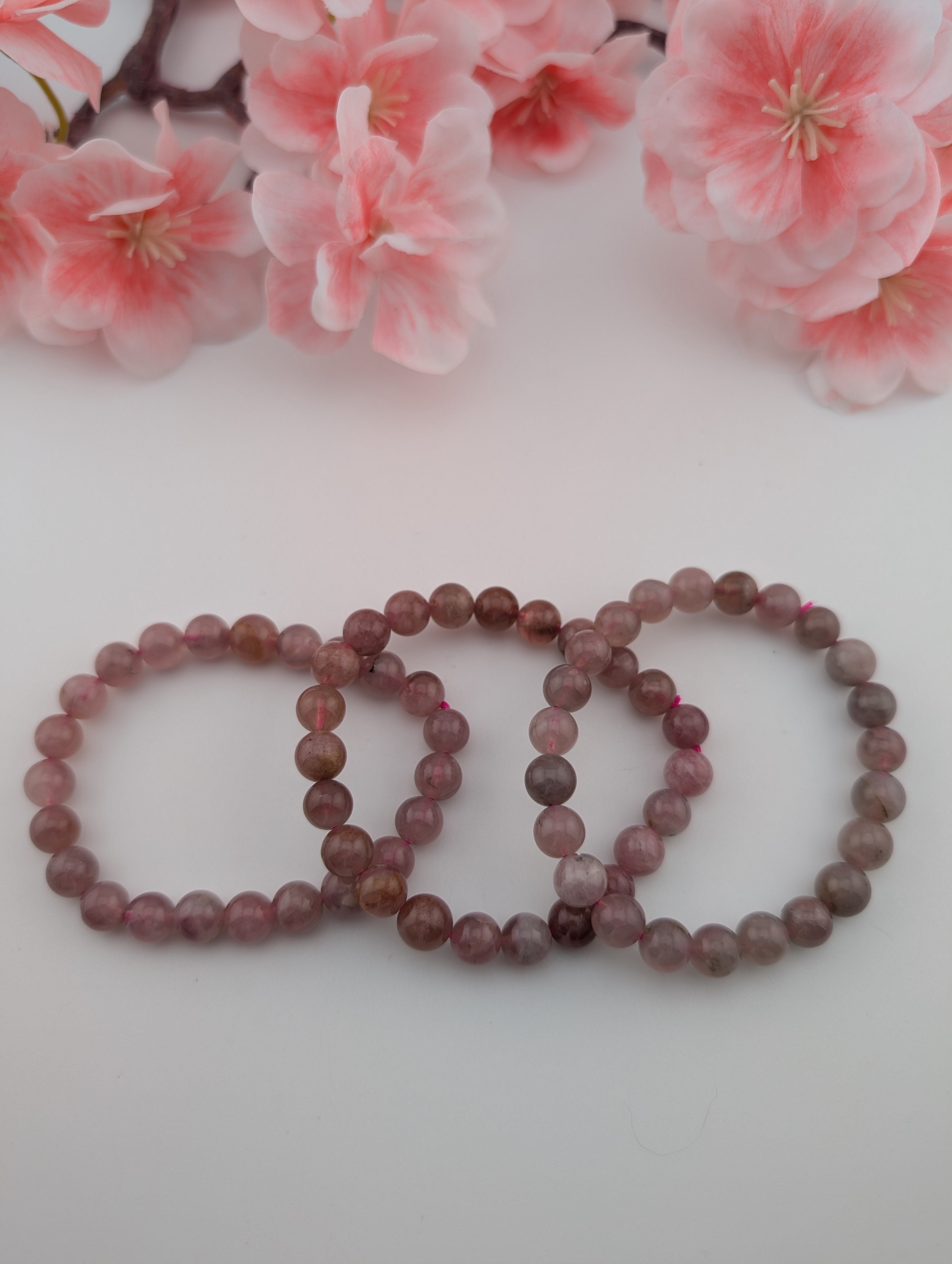 Lavendel Rosenquarz Armband 8 mm