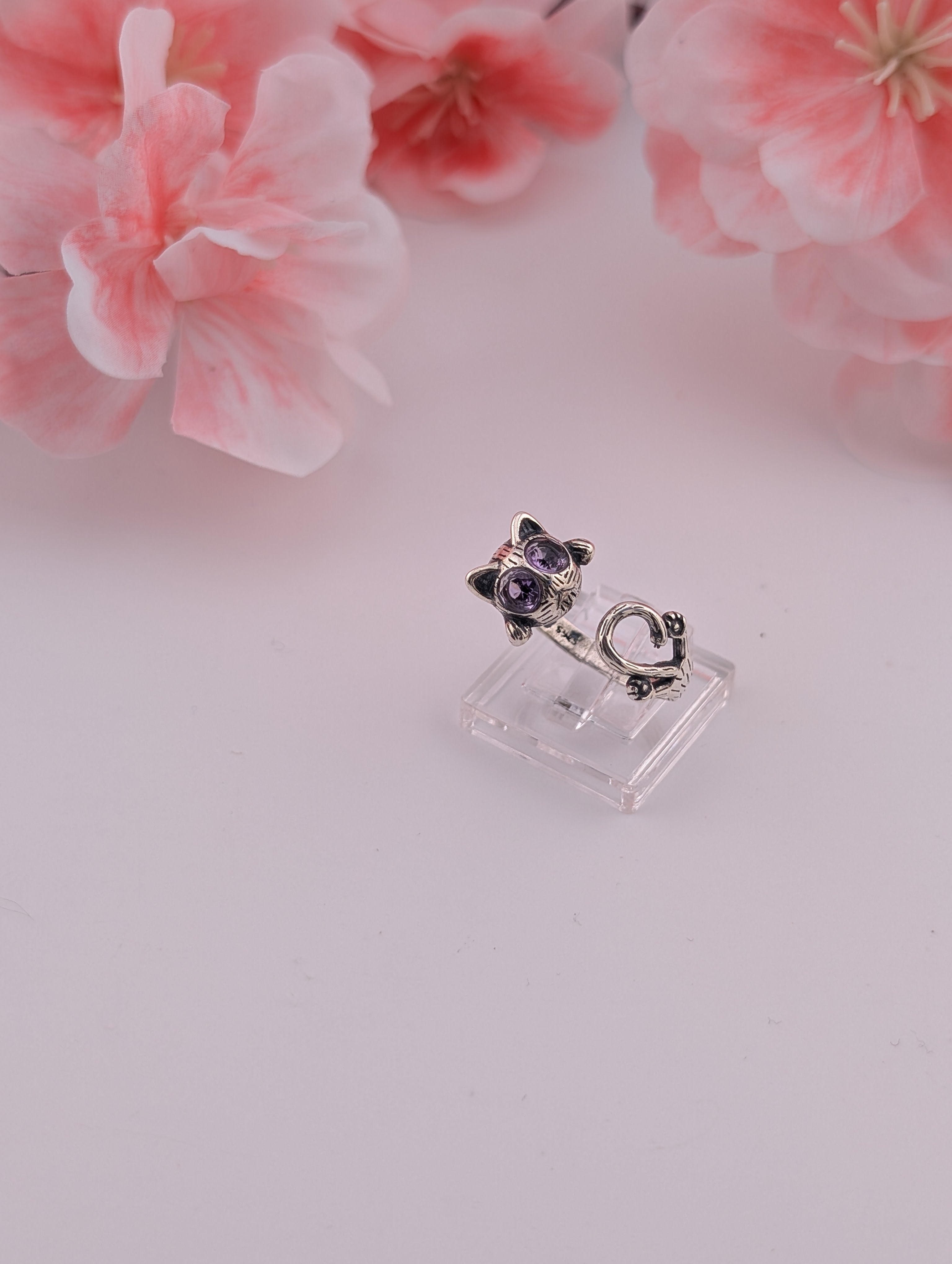 Amethyst Ring Katze S925