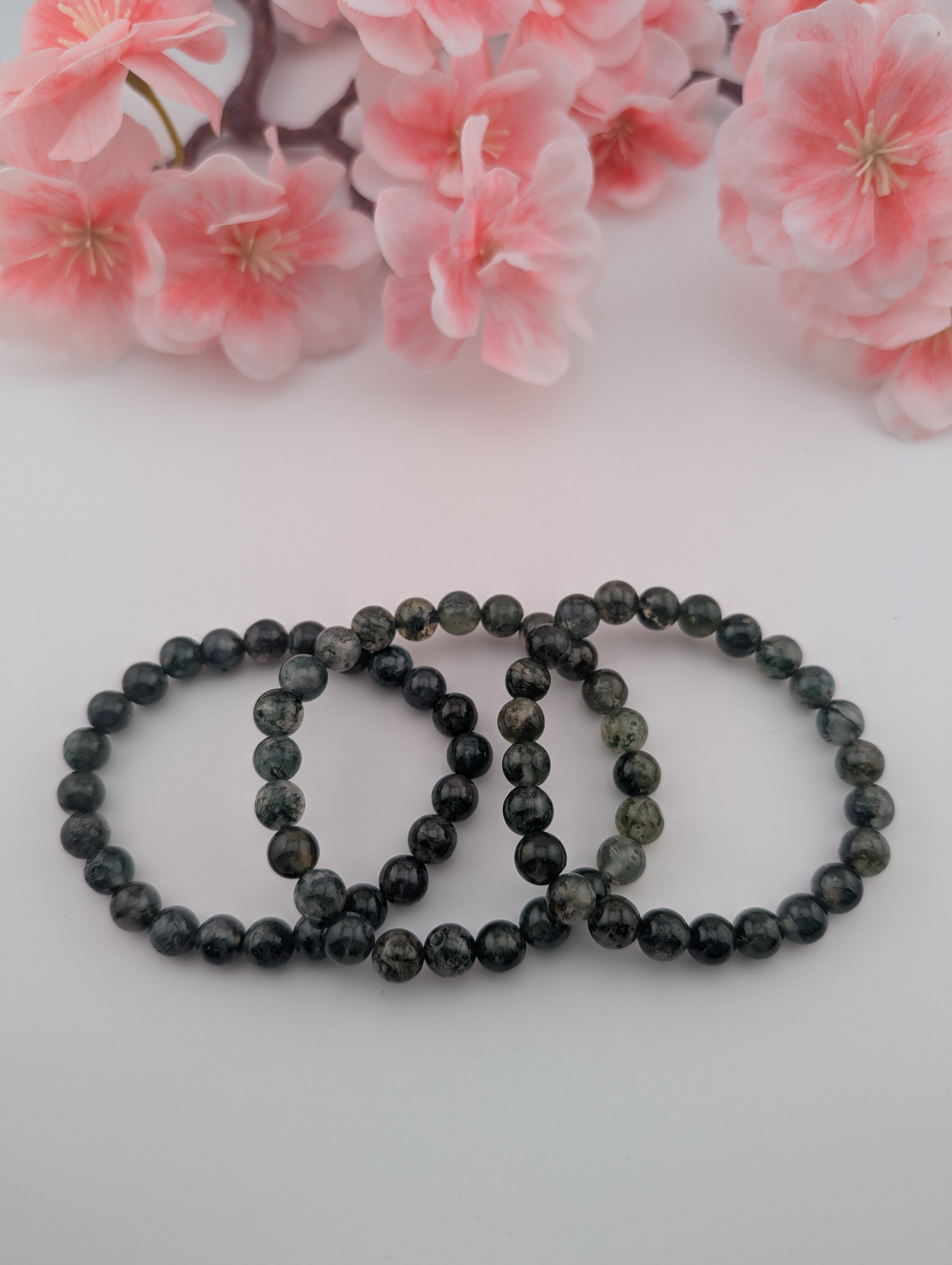 Moosachat Armband 8 mm