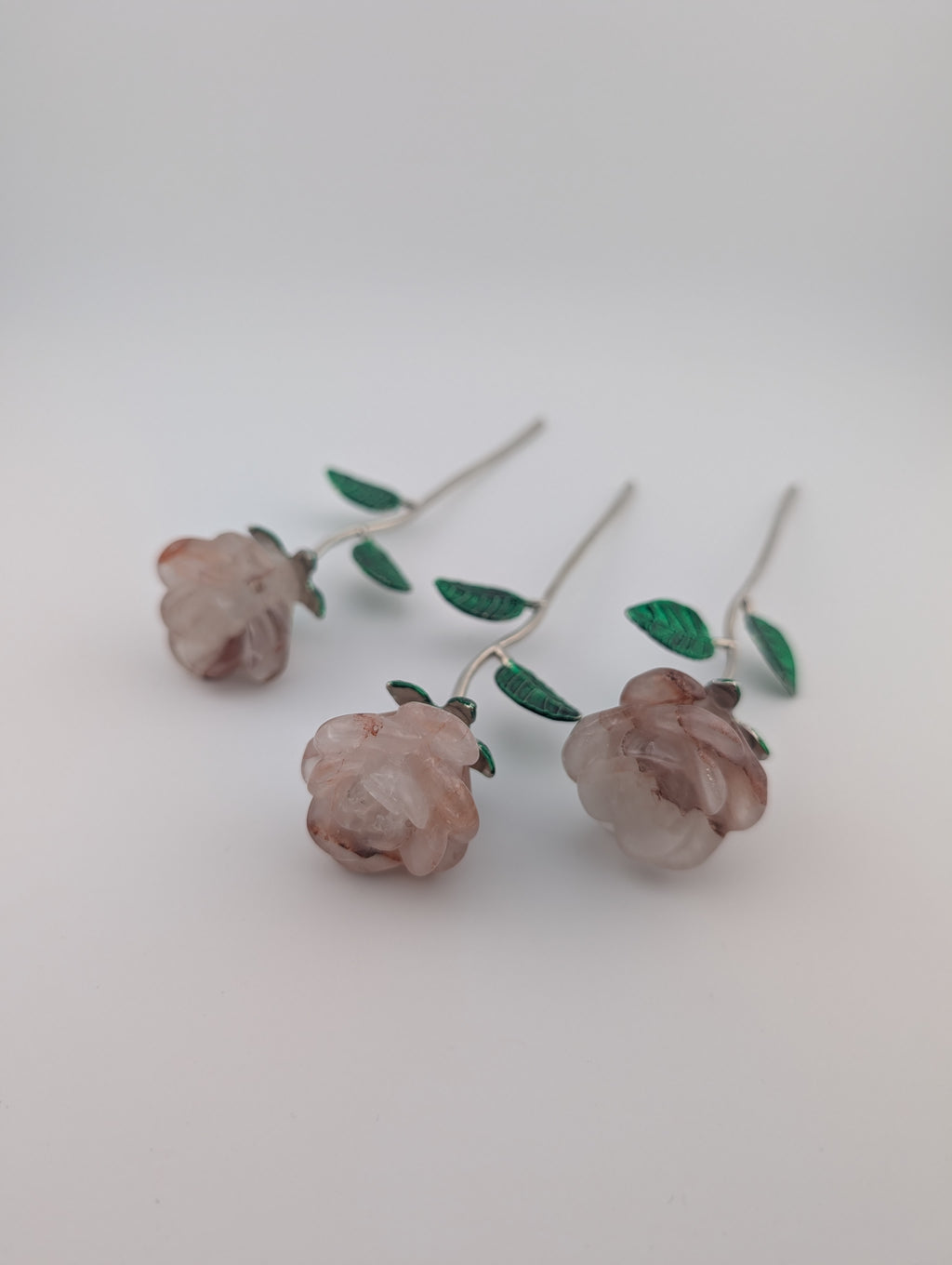 Feuerquarz Blume mit Stiel