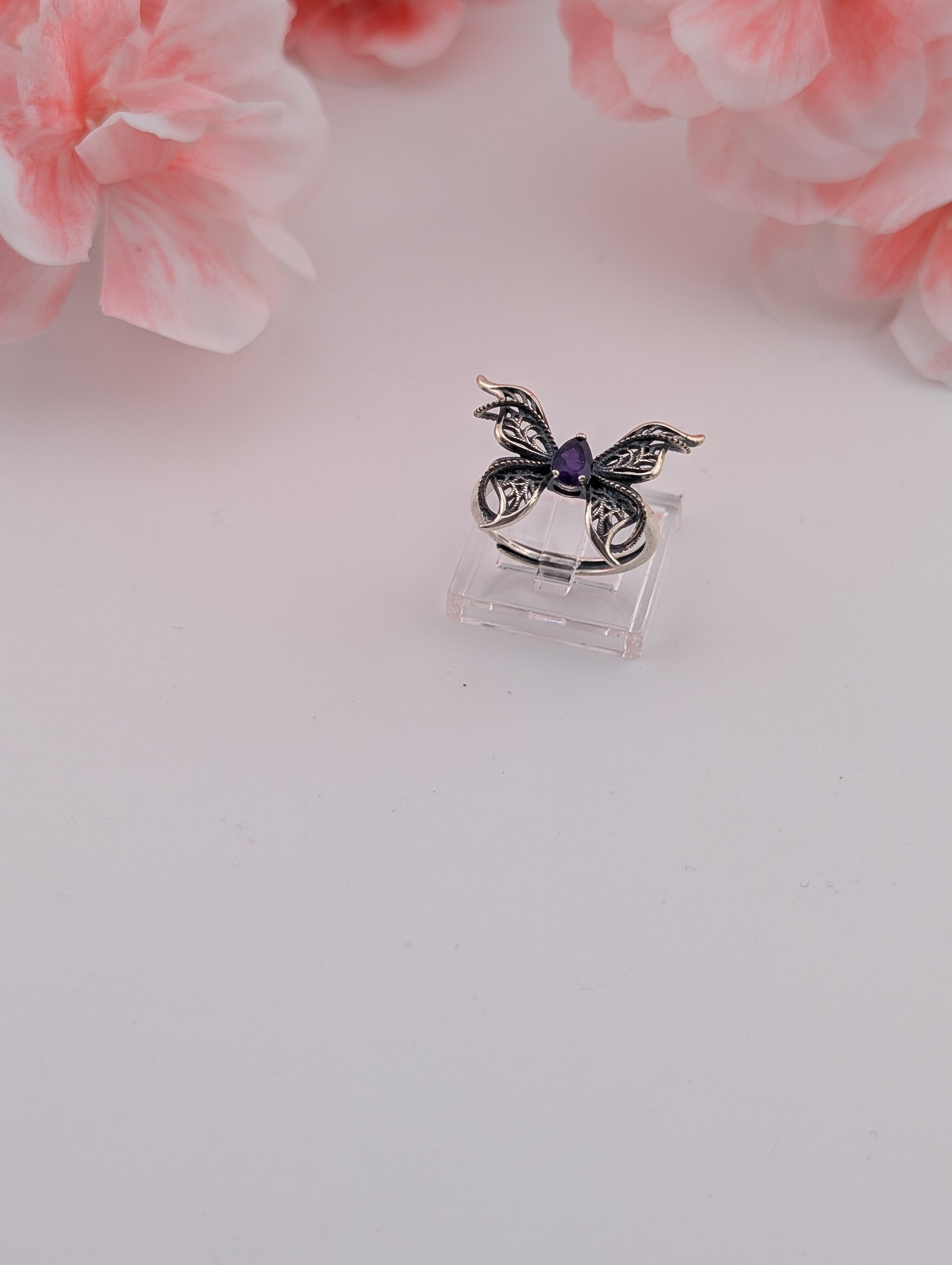 Amethyst Ring Schmetterling S925