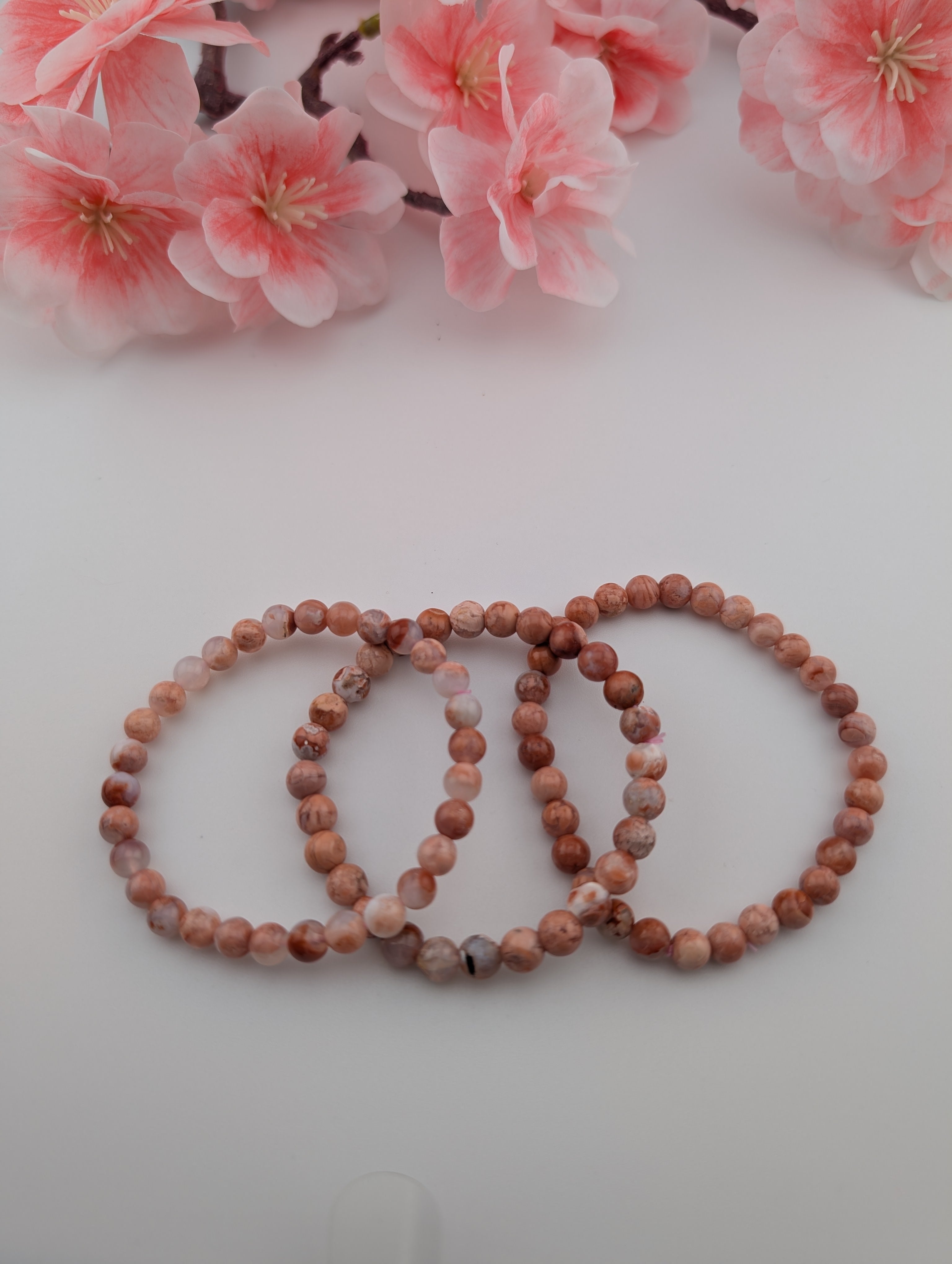 Pinker Aachat Armband 6mm