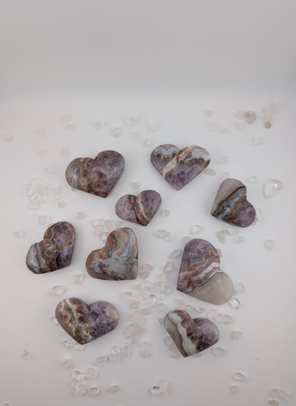 Amethyst Herz mit Mexikan Crazy Lace Achat