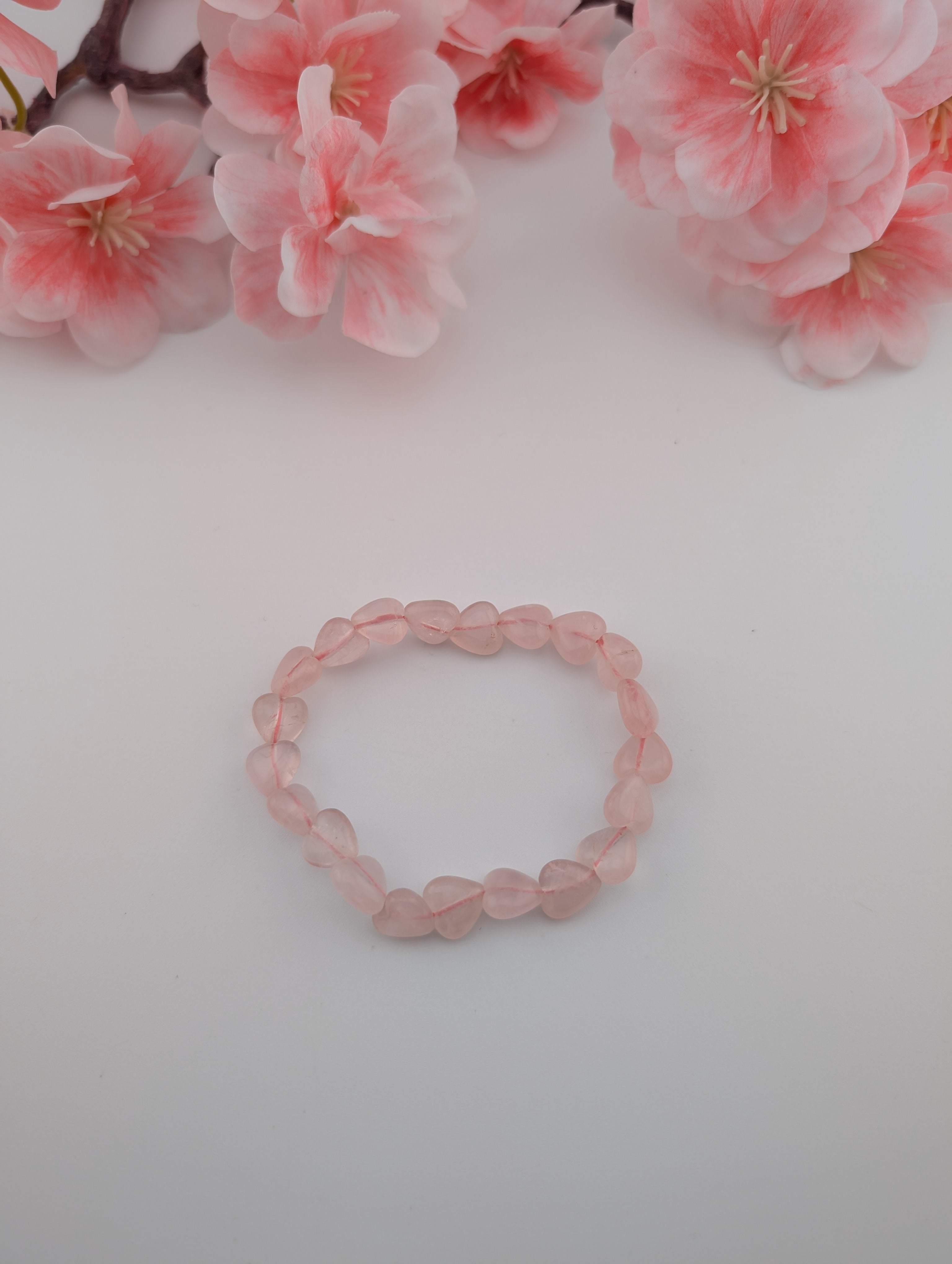 Rosenquarz Armband Herz