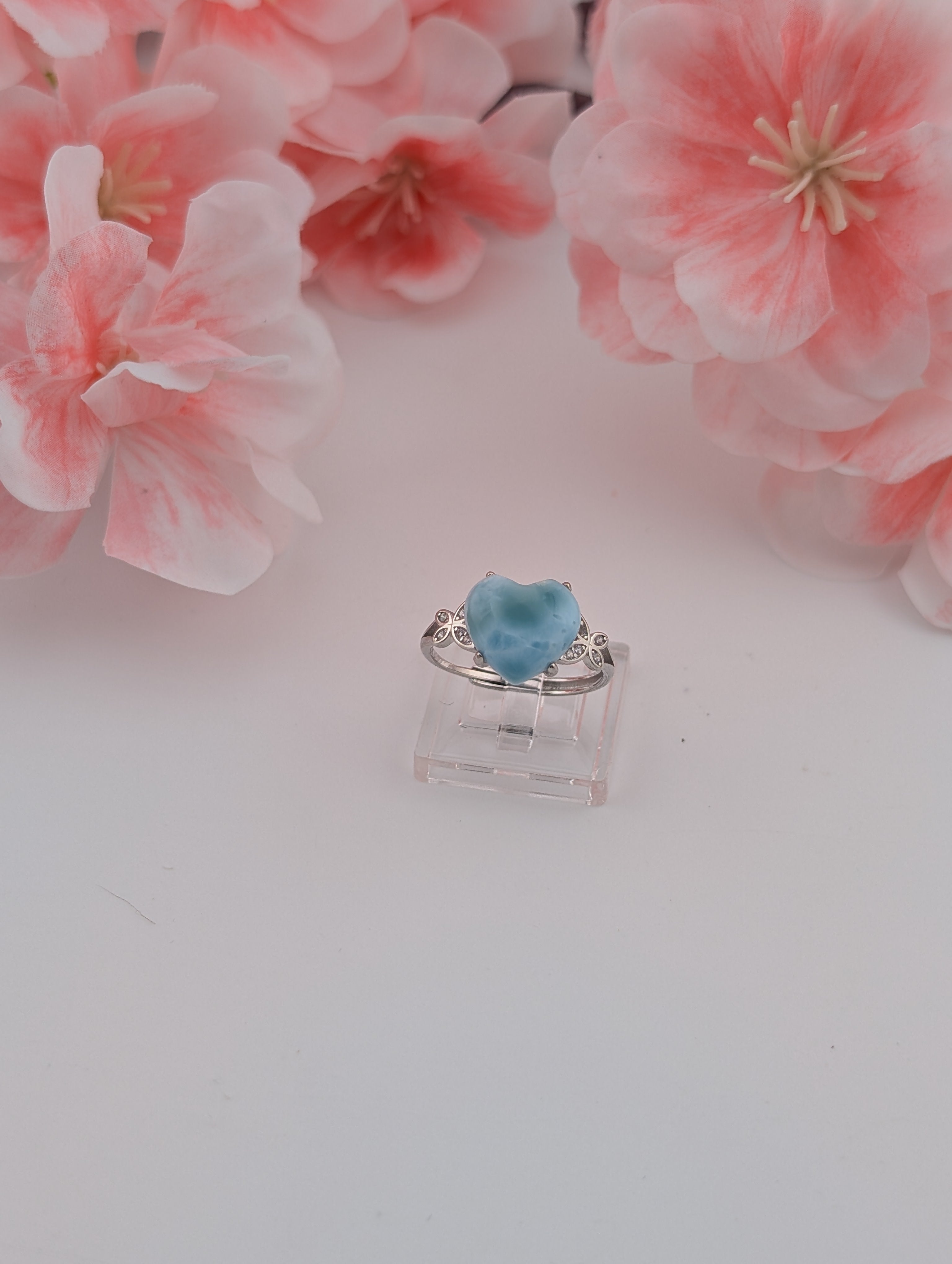 Larimar Ring Herz S925