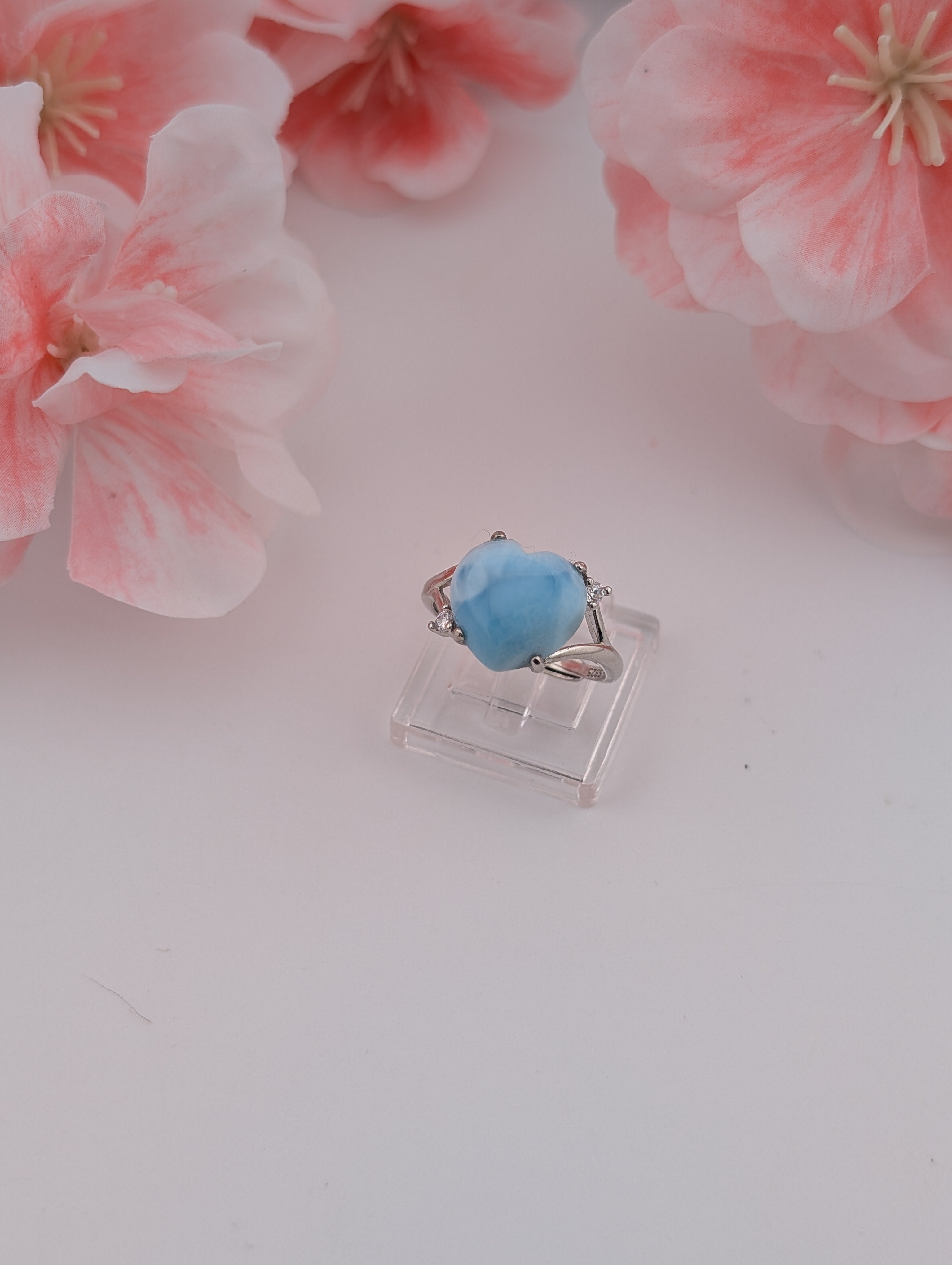 Larimar Ring Herz S925