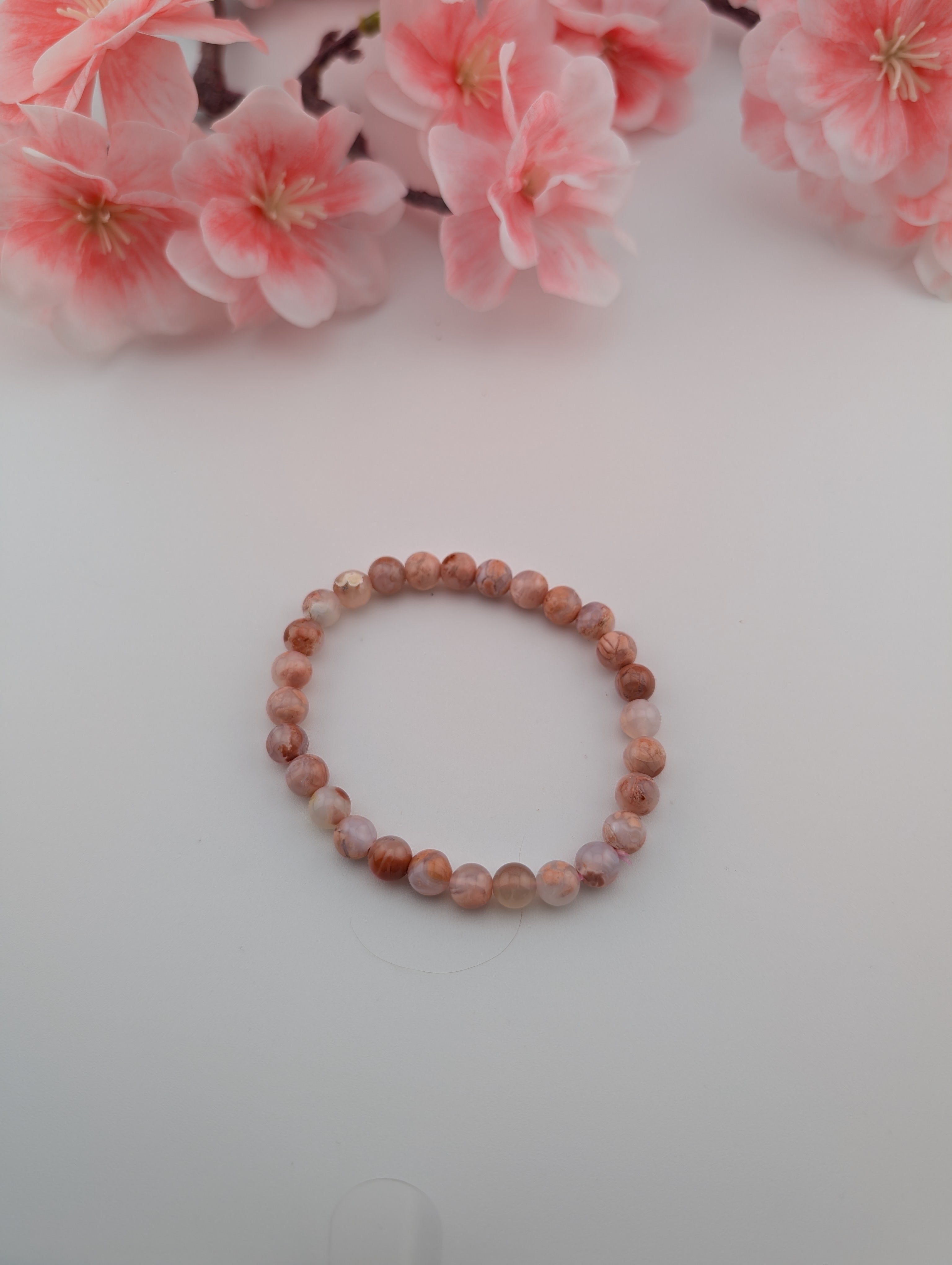 Pinker Aachat Armband 7mm