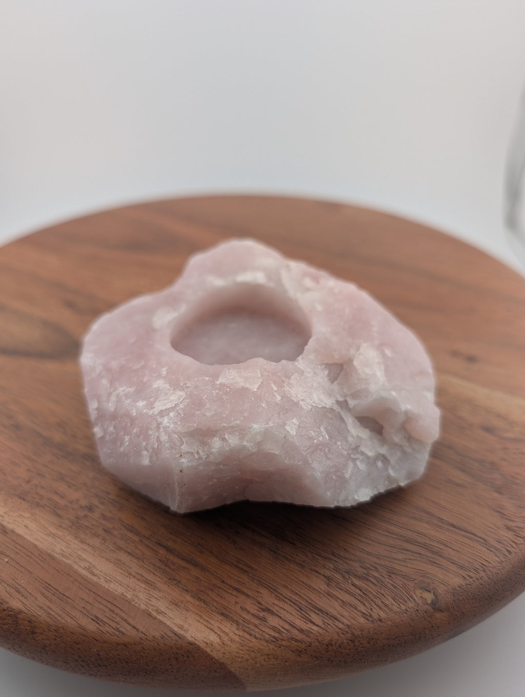 Rosenquarz Teelichthalter