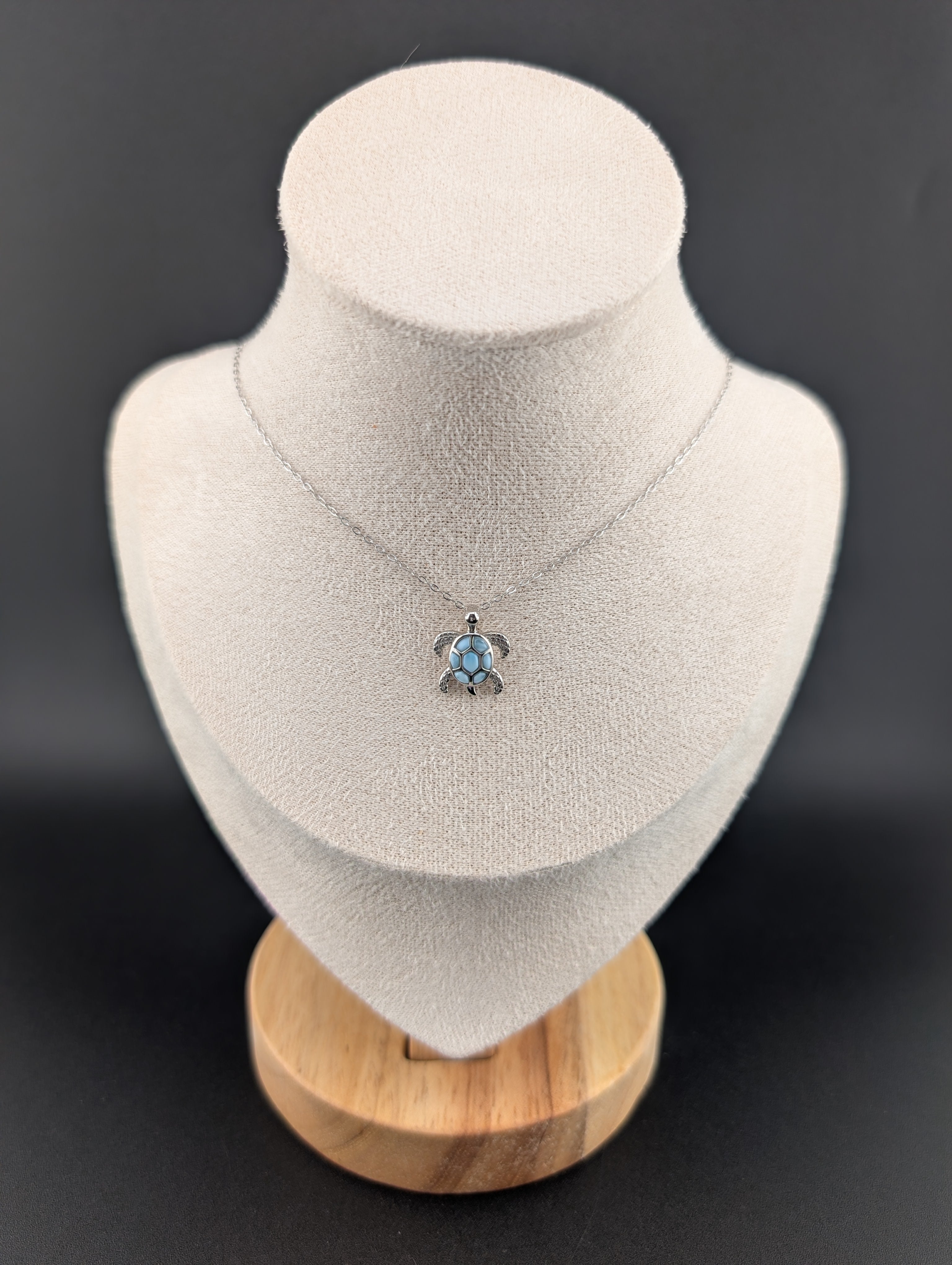 Larimar Anhänger S925 Schildkröte