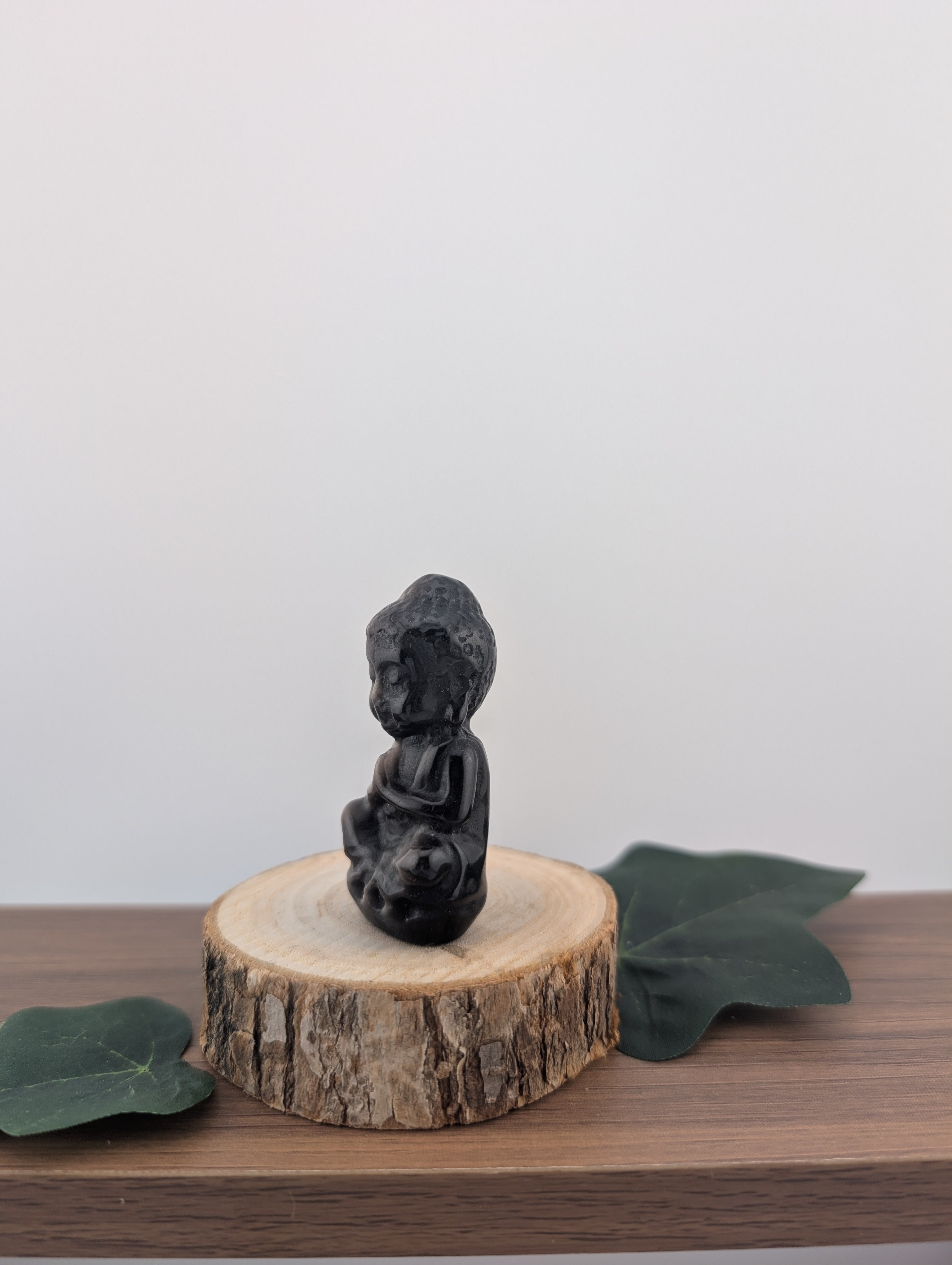 Silber Obsidian Buddha