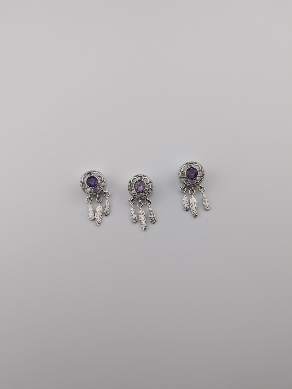 Amethyst Anhänger Traumfänger Edelstahl