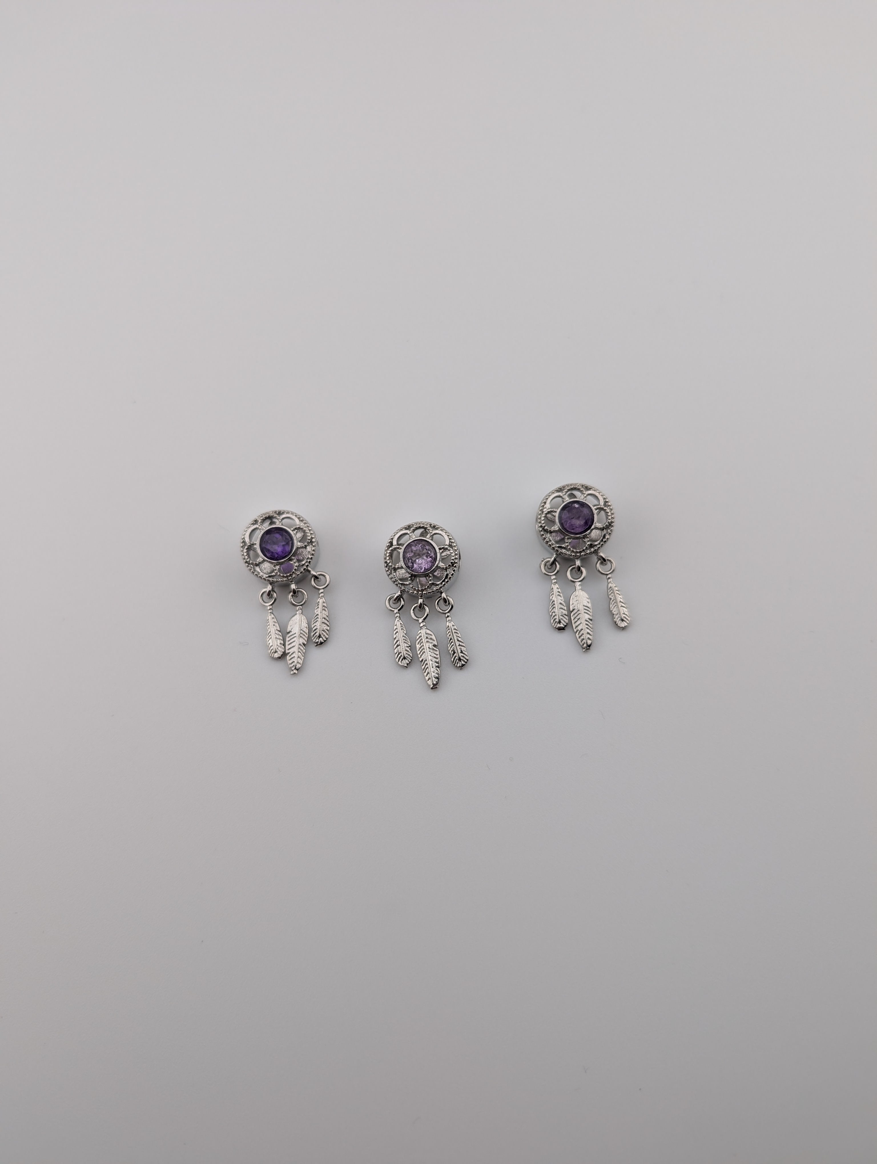 Amethyst Anhänger Traumfänger Edelstahl
