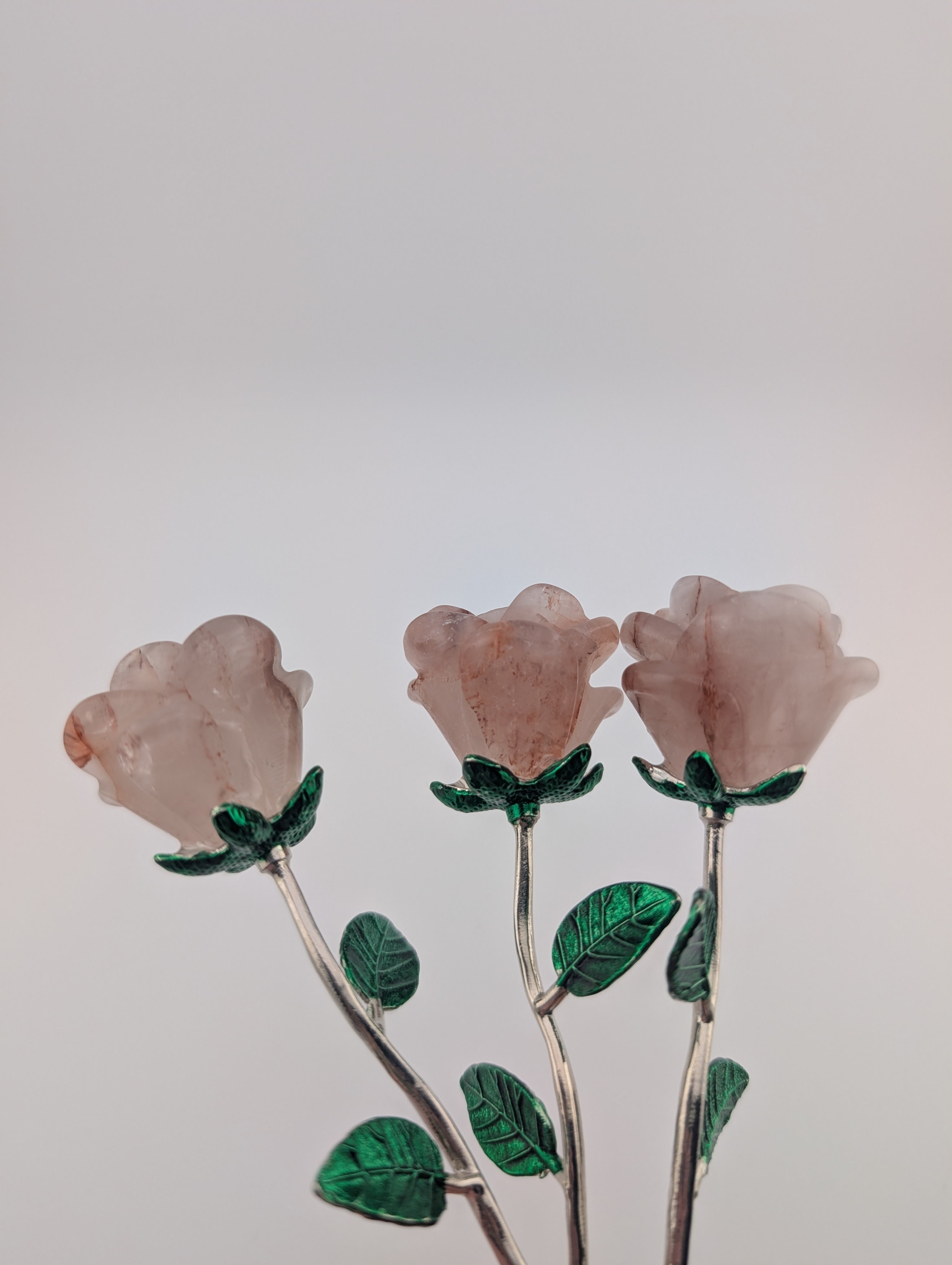 Feuerquarz Blume mit Stiel